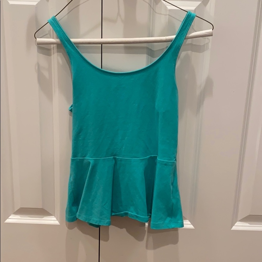 Express teal peplum shirt